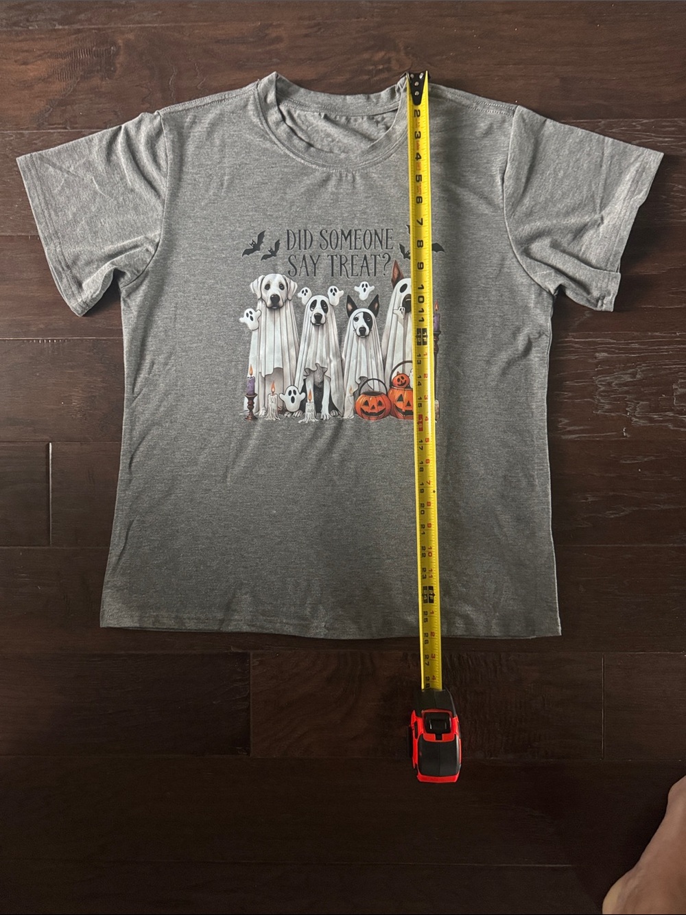 NWOT Halloween Ghost Dogs Graphic Tee - Gray - Picture 5 of 8